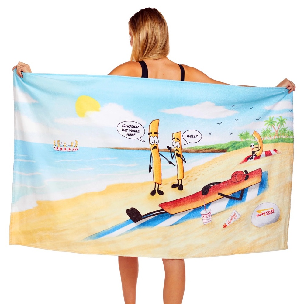 NEW IN-N-OUT Burger French Fry Beach Towel Fries